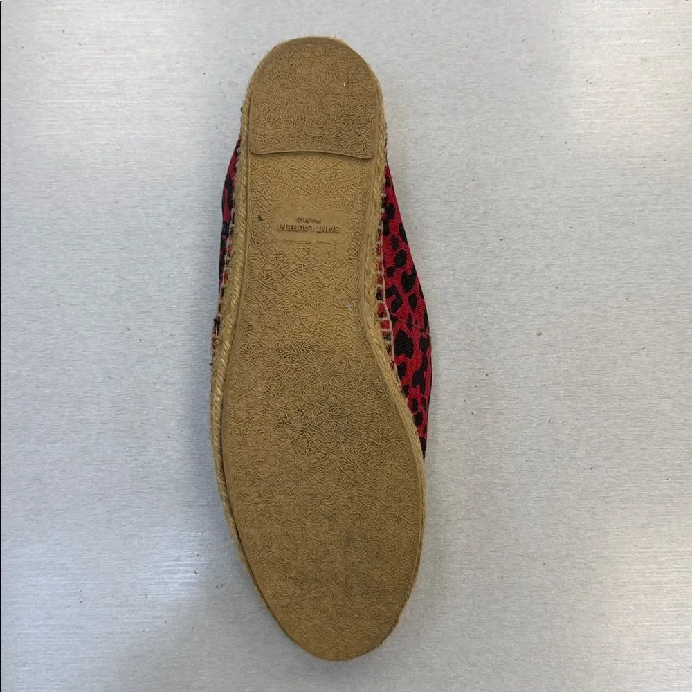 Saint Laurent Red and Black Espadrilles